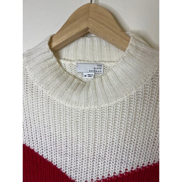 Ten Sixty Sherman Chevron Stripe Colorblock High-Neck Sweater - Picture 3 of 16